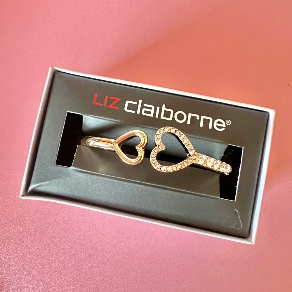 Liz Claiborne Gold Open Hearts Cuff Bracelet
